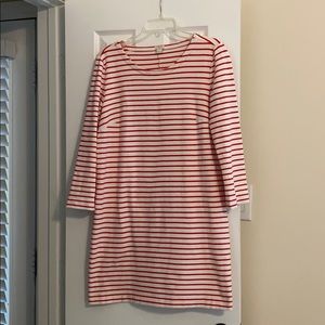 JCrew Red and Cream Striped Dress